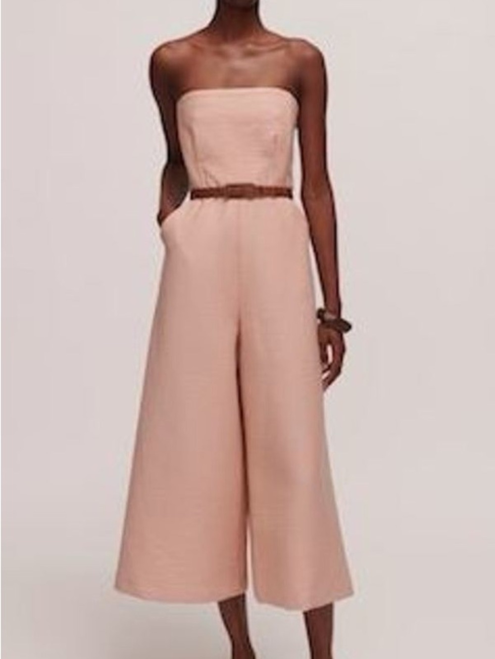 Rachel Comey Strapless Wide-Leg Jumpsuit in Blush Pink